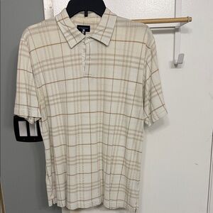 Burberry Beige and Light Brown Plaid Polo
